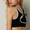 Black and White Two-in-one Round Neck Sports Cropped Vest