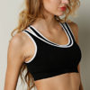 Black and White Two-in-one Round Neck Sports Cropped Vest