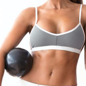 Grey Sexy Chest Padded Sport Bra