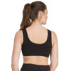 BLACK COTTON SPANDEX SPORTS BRA WITH BREATHABLE CUPS