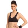 PADDED POLYAMIDE SPORTS BRA IN BLACK