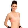 PADDED POLYAMIDE SPORTS BRA IN ORANGE